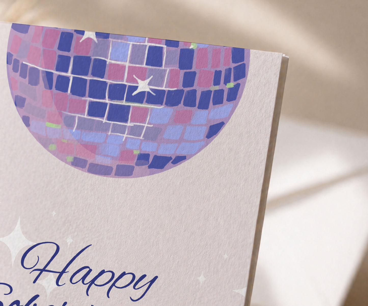 Happy Soberversary Disco Ball Recovery Greeting Card