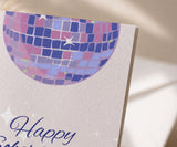 Happy Soberversary Disco Ball Recovery Greeting Card