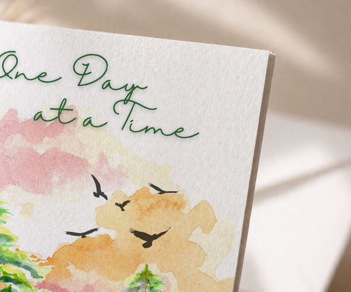 One Day at a Time Watercolor Recovery Greeting Card