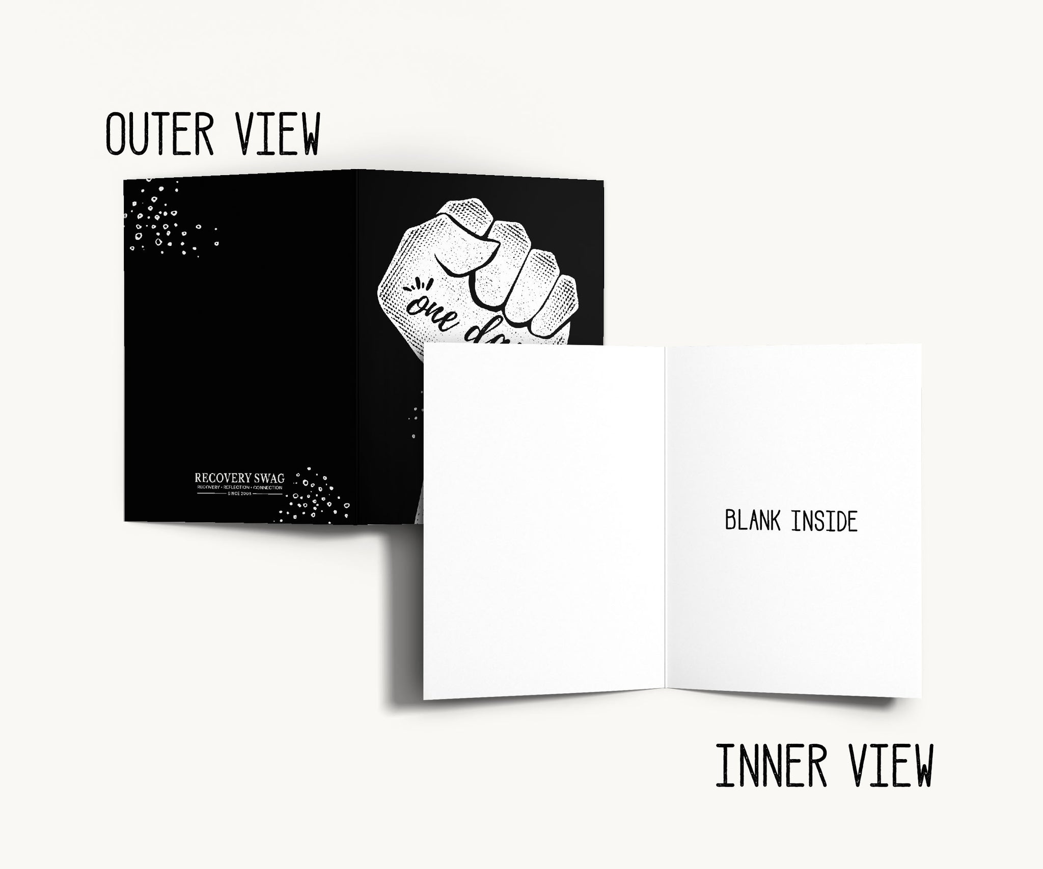 One Day at a Time Raised Fist Recovery Greeting Card