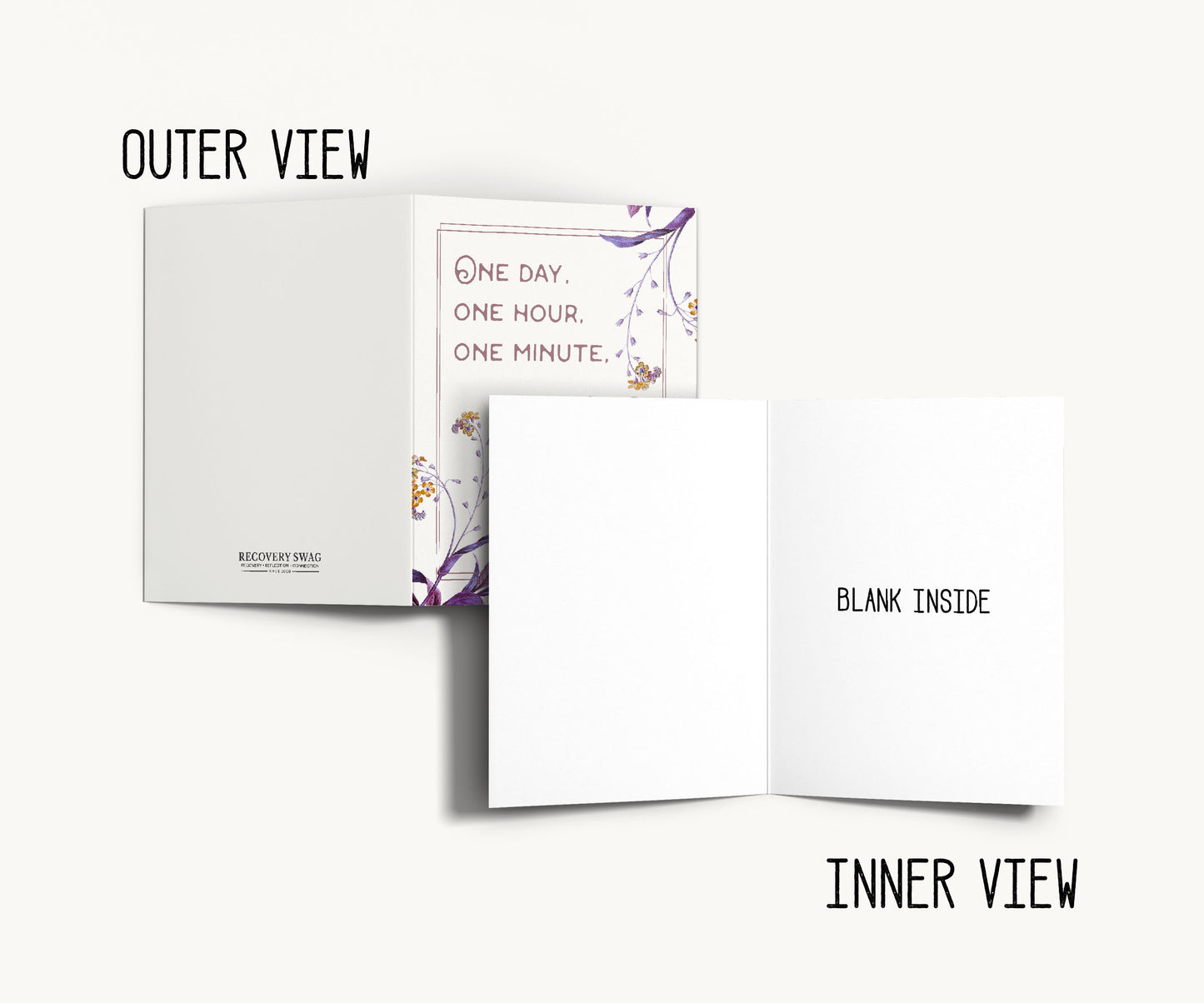 One Day One Hour One Minute Recovery Encouragement Card