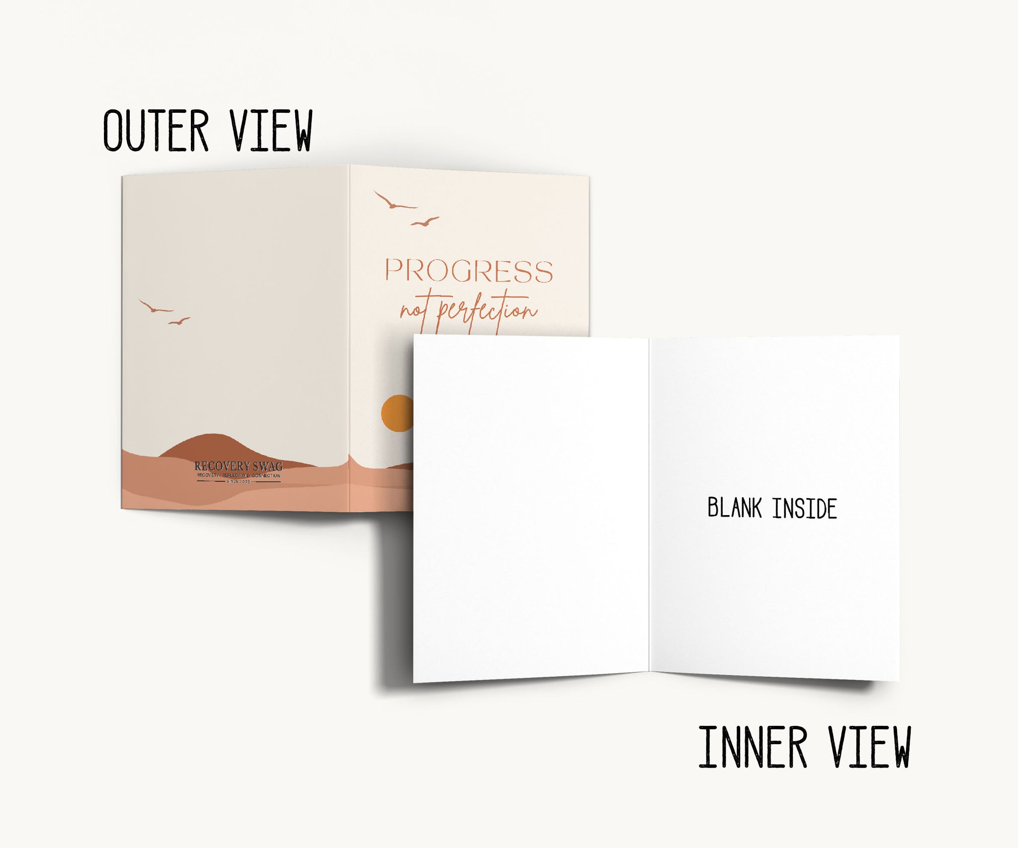 Progress Not Perfection Sobriety Recovery Greeting Card