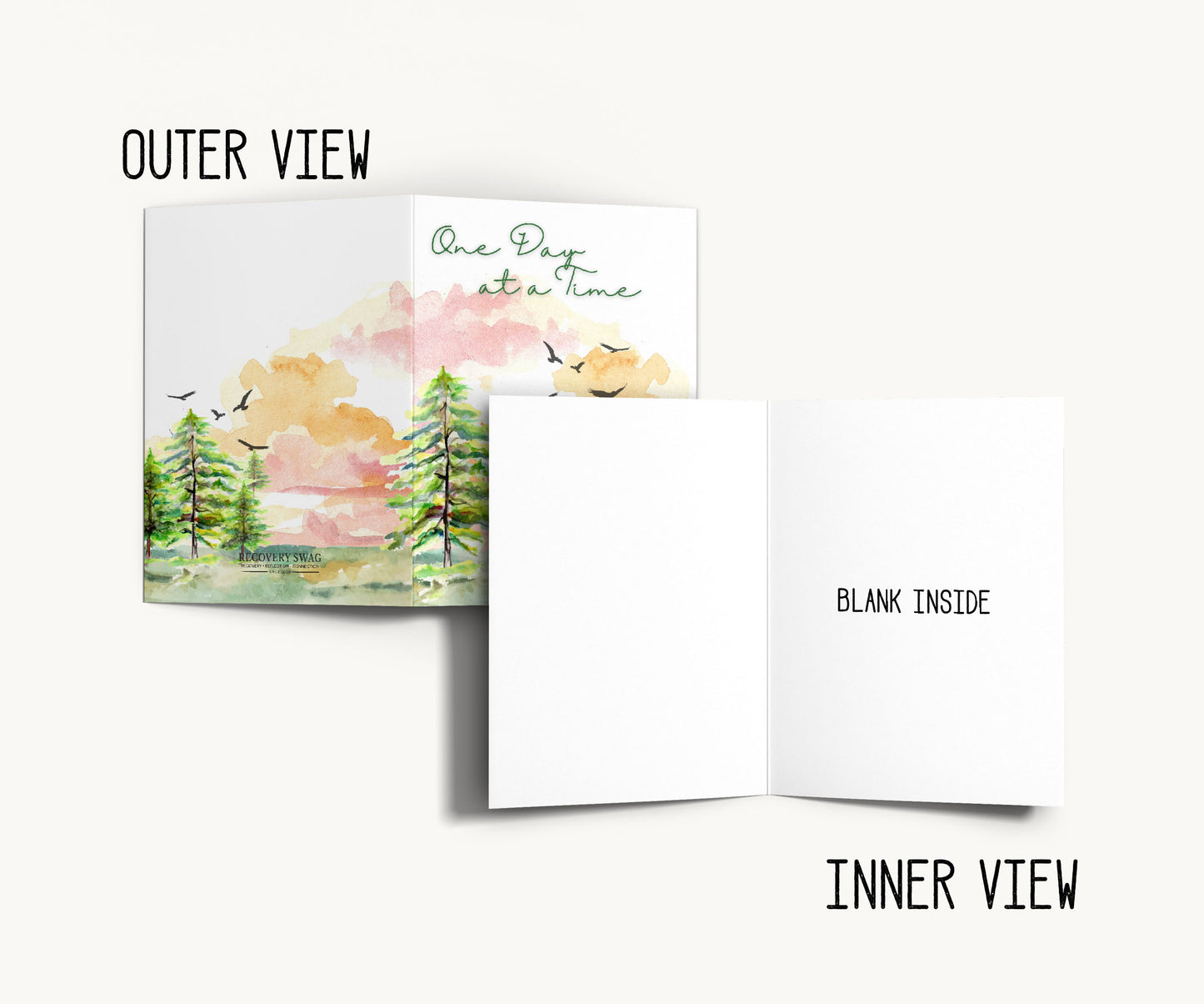 One Day at a Time Watercolor Recovery Greeting Card