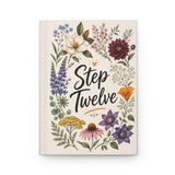 Step Twelve Floral Hardcover Journal — Recovery Step Work Notebook