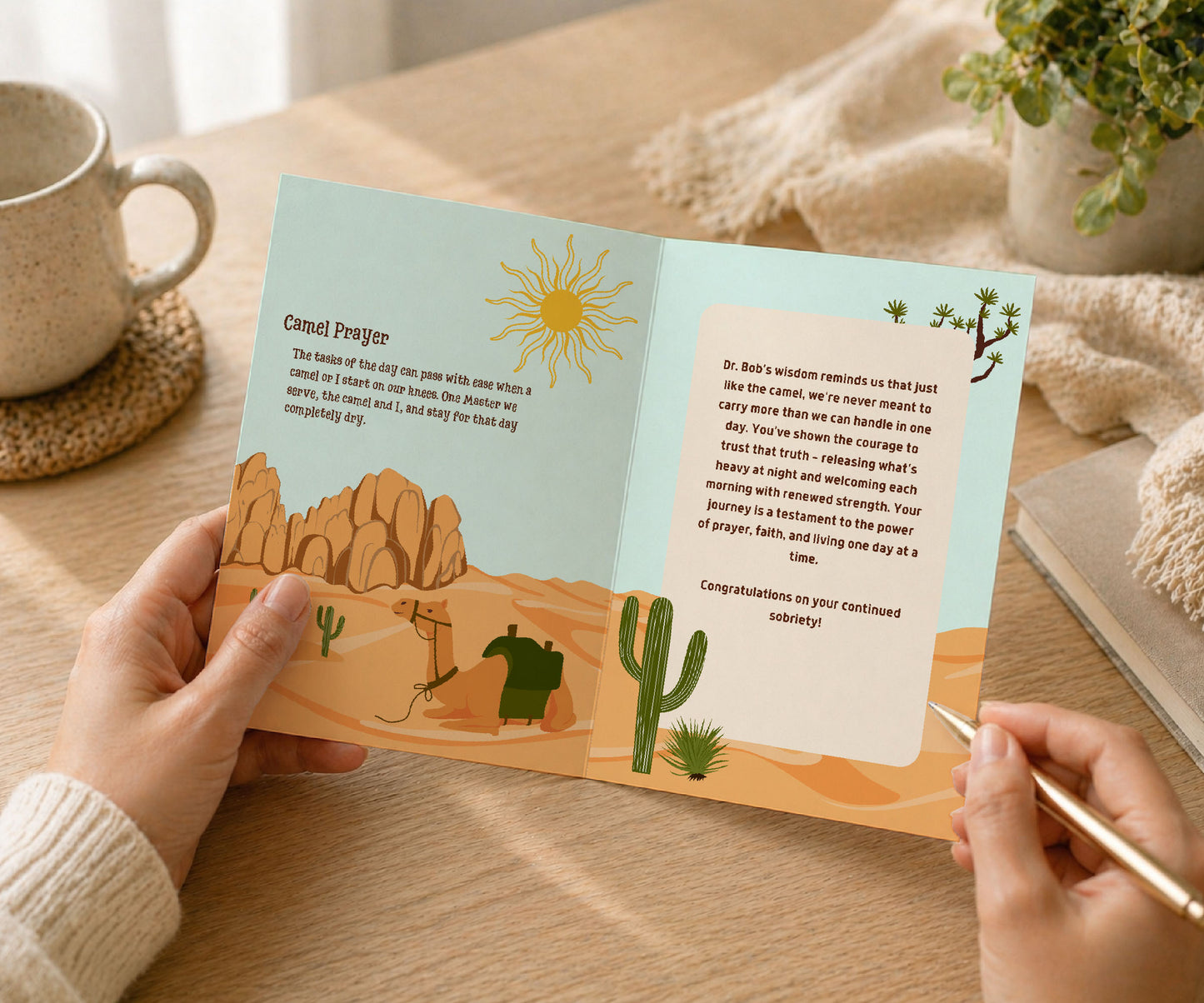 Kneel in the Evening Recovery Greeting Card — AA Gift