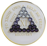 AA Glow in the Dark Medallion with Purple Gradient Crystals