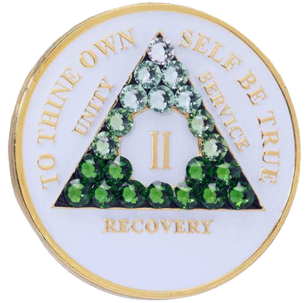 AA Glow in the Dark Medallion with Blue Gradient Crystals