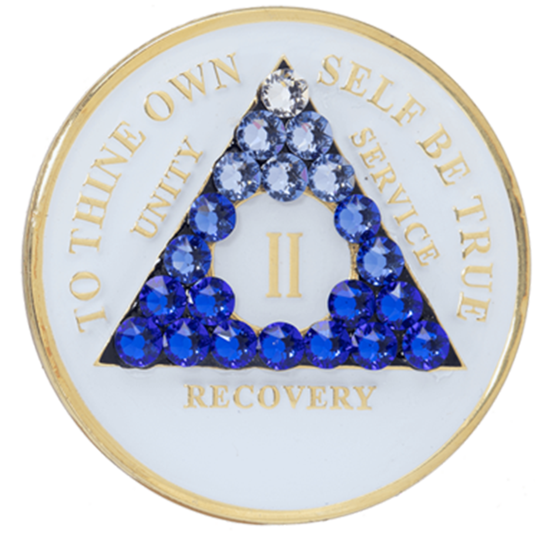 AA Glow in the Dark Medallion with Blue Gradient Crystals