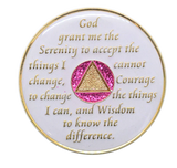 AA Pink Glow in the Dark Medallion with Glitter