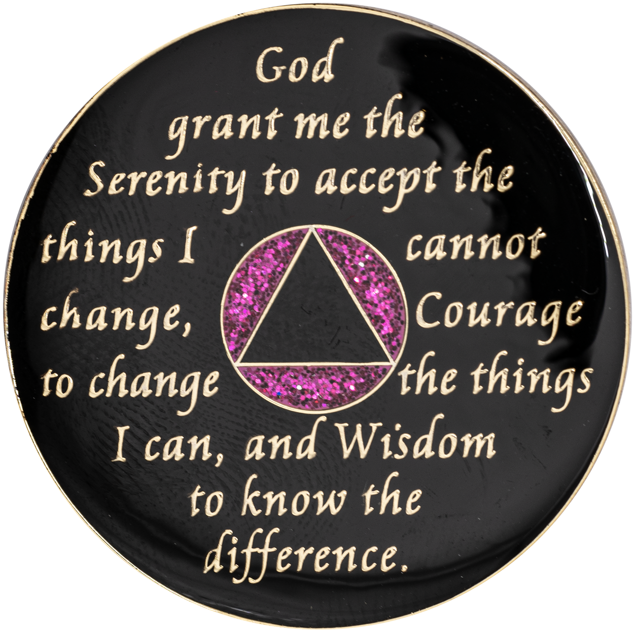 AA Glitter Pink Medallion with Rainbow Crystals