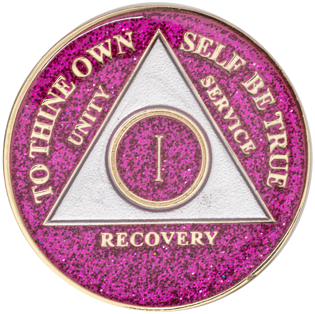 AA Glitter Pink Recovery Medallion