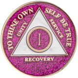 AA Glitter Pink Recovery Medallion