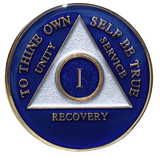 Classic Blue & Silver AA Recovery Medallion | Years 1–65