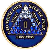 Dynamic Blue AA Recovery Medallion with Blue Transition Crystals | Years 1–65