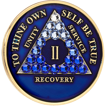 Dynamic Blue AA Recovery Medallion with Blue Transition Crystals | Years 1–65