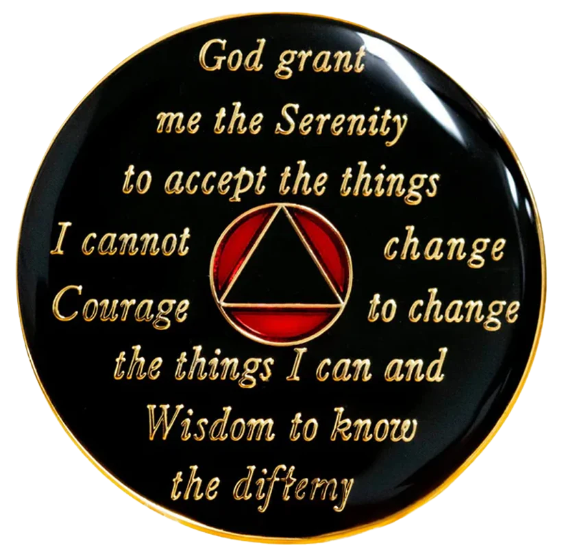 Classic Red & Silver AA Recovery Medallion | Years 1–65