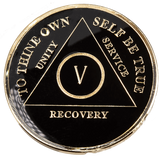 Classic Black AA Recovery Medallion | Years 1–50