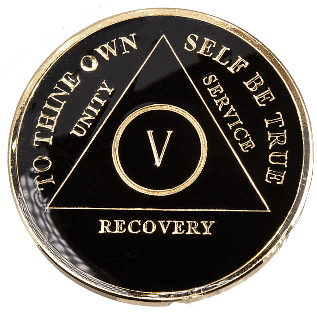Classic Black AA Recovery Medallion | Years 1–50