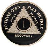 Classic Black & Gold AA Recovery Medallion | Years 1–60