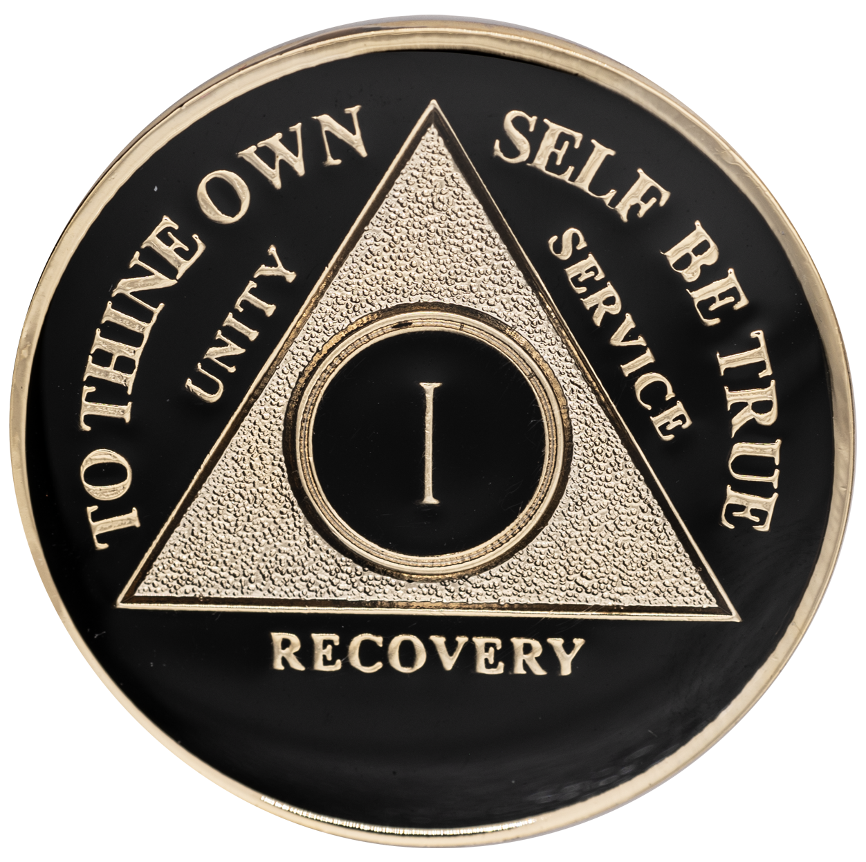 Classic Black & Gold AA Recovery Medallion | Years 1–60