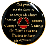 Bold Black & Red AA Recovery Medallion | Years 1–65