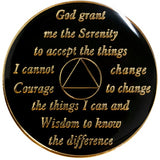 Mesmerizing Black AA Recovery Medallion with Reverse Rainbow Crystals | Years 1–65