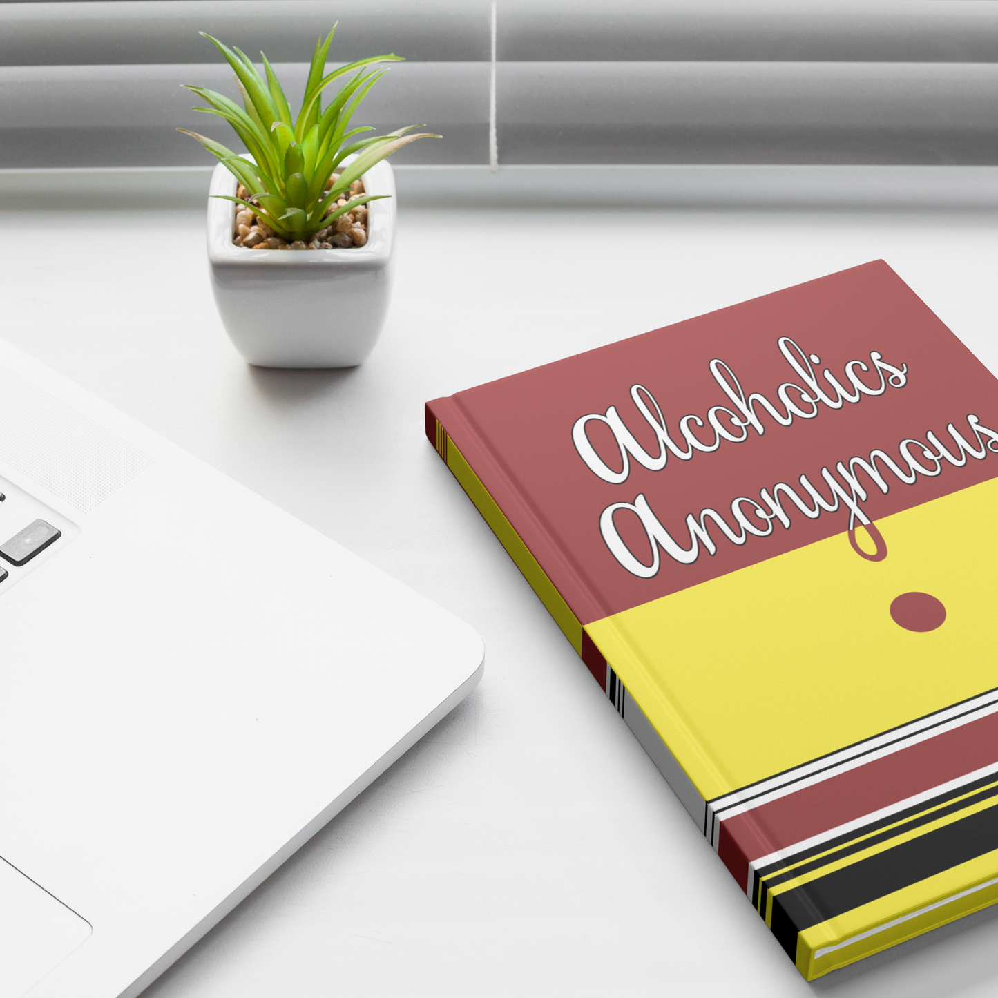 AA First Edition tribute hardcover journal lifestyle mockup