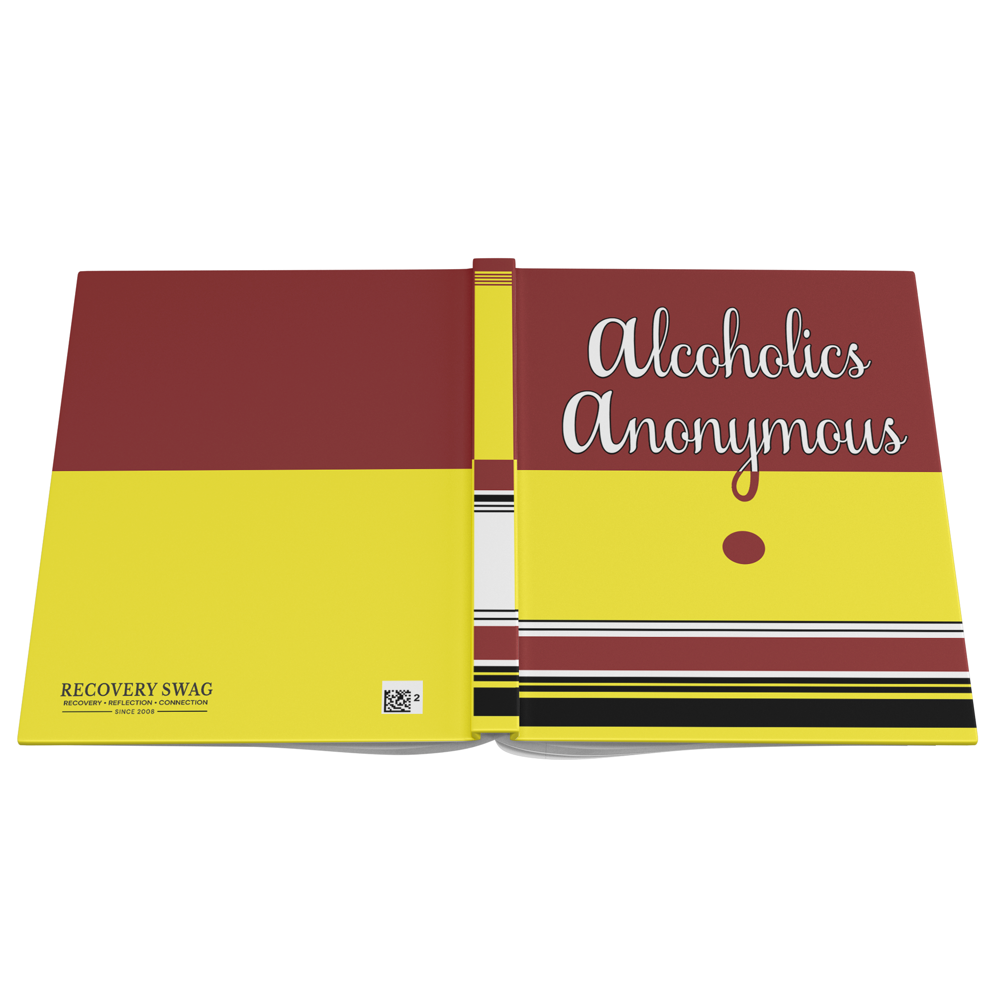 AA First Edition tribute hardcover journal open cover flat view