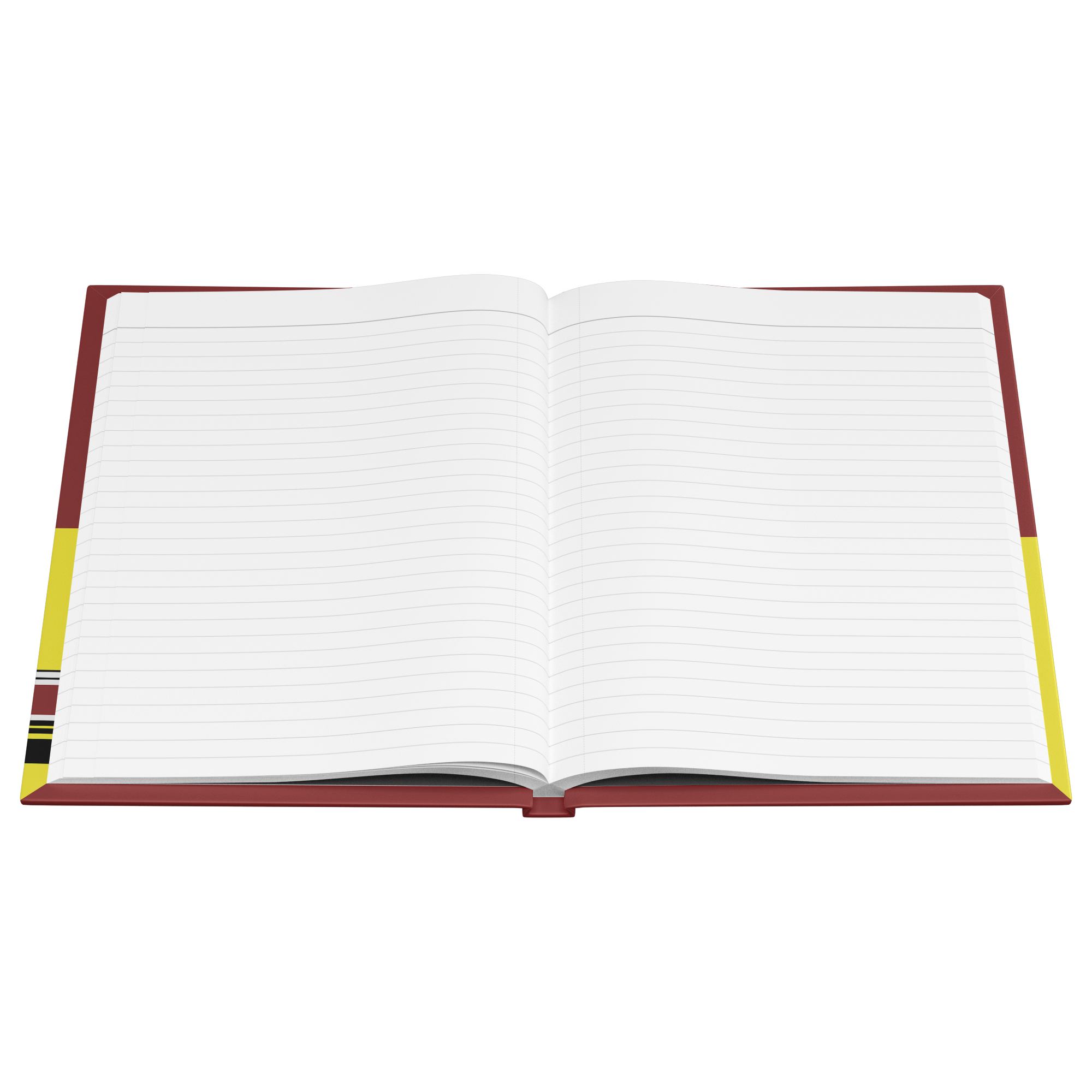 AA First Edition tribute journal open to lined pages flat view