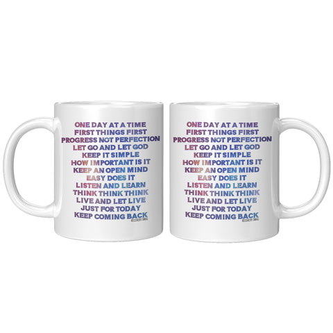 Colorful Recovery Slogans Mug