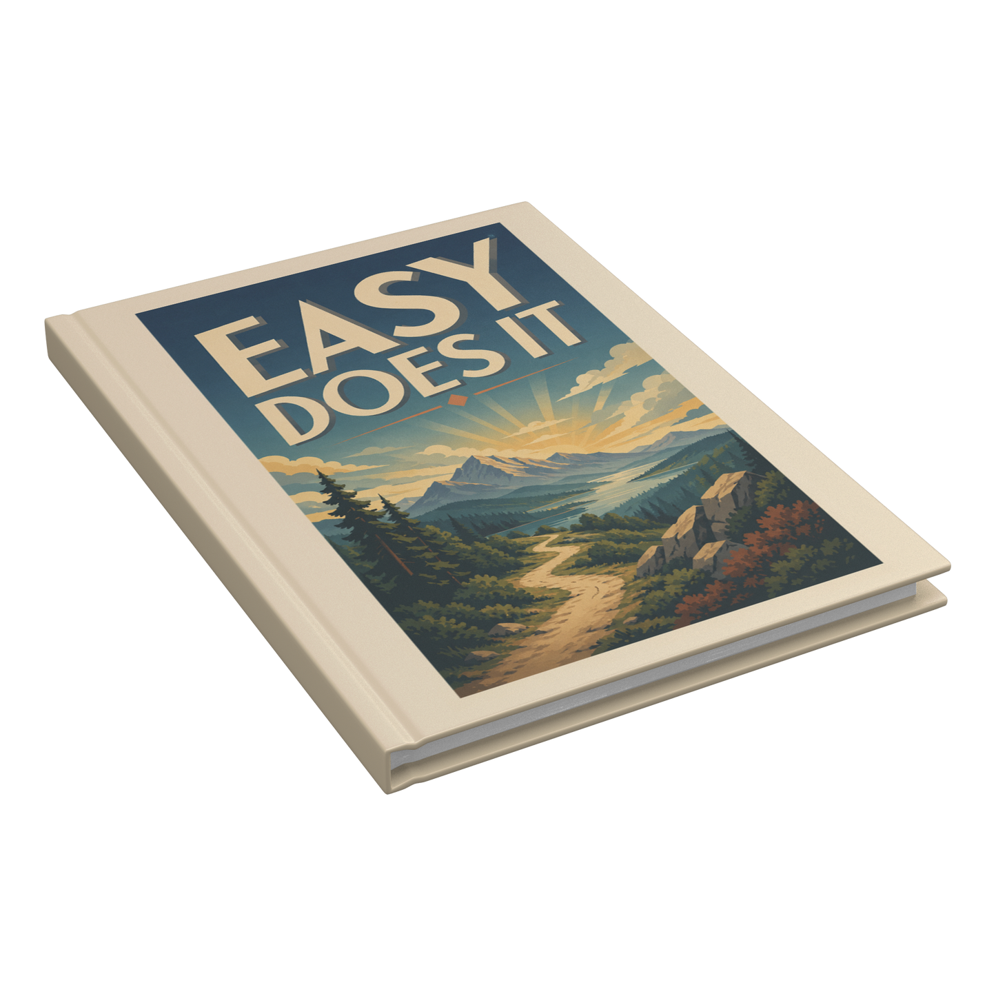 Easy Does It hardcover journal closed at an angle