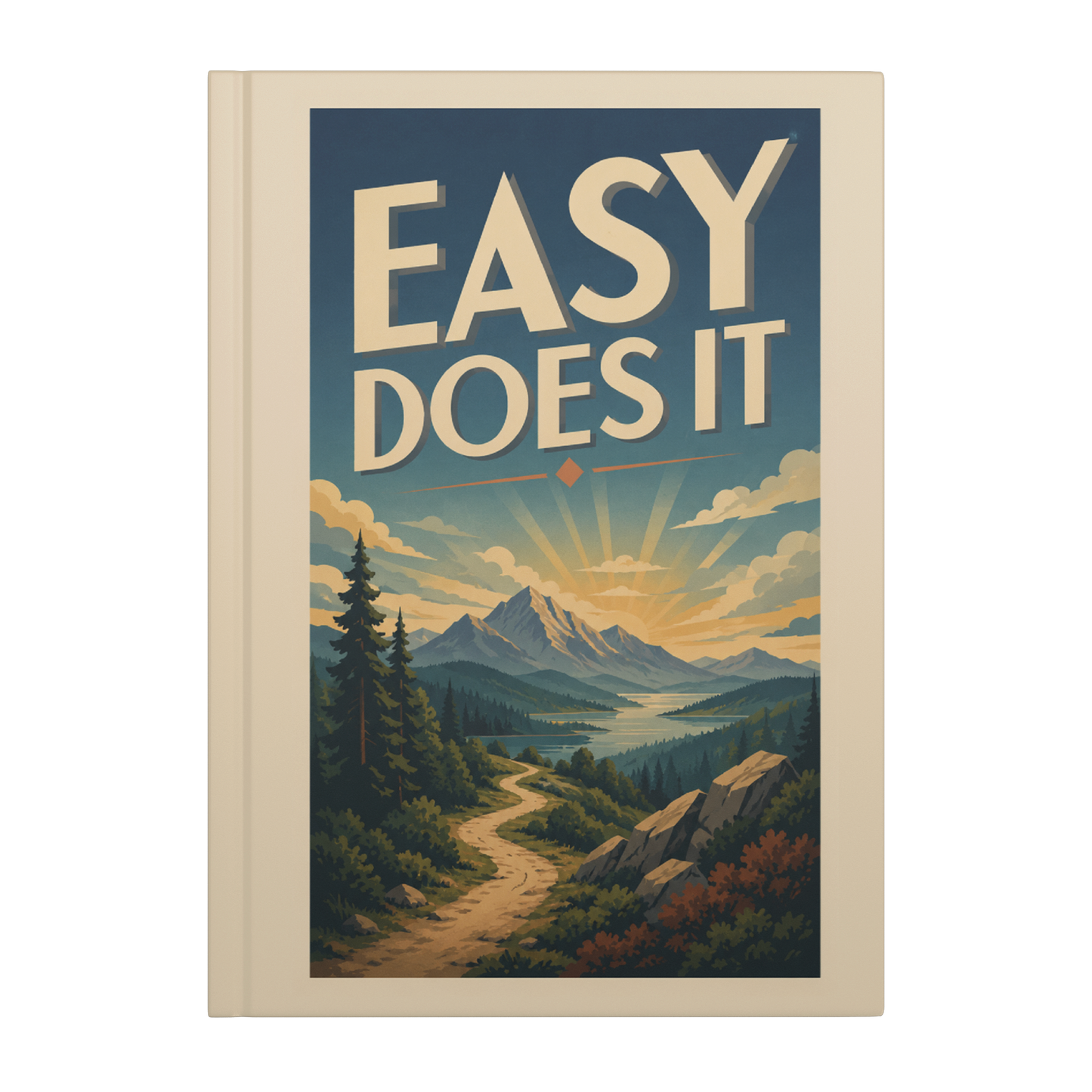 Easy Does It hardcover journal front cover mockup