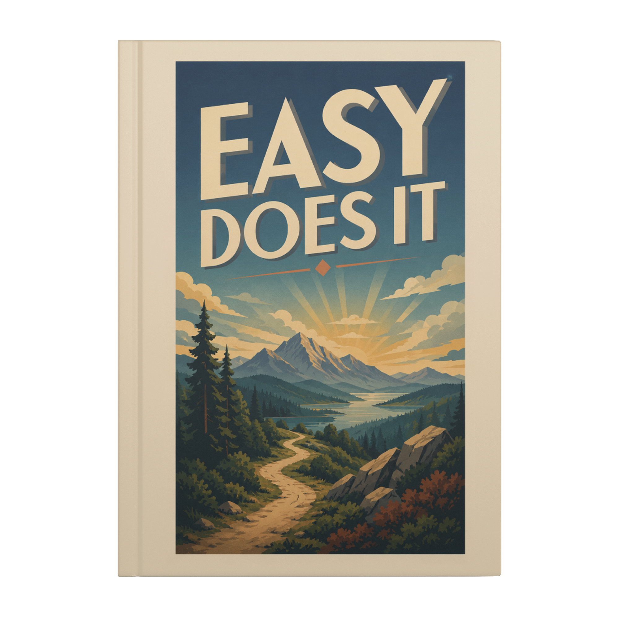 Easy Does It hardcover journal front cover mockup
