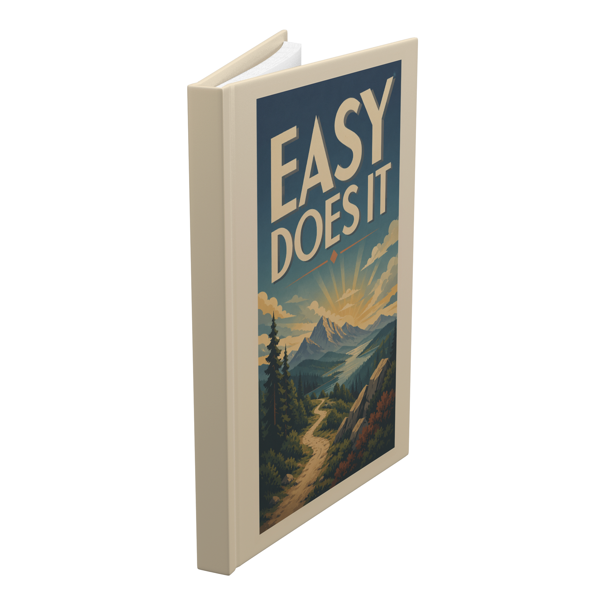 Easy Does It hardcover journal standing angled view