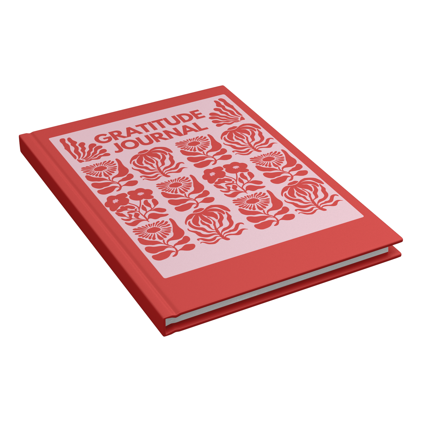 Gratitude hardcover journal closed at an angle