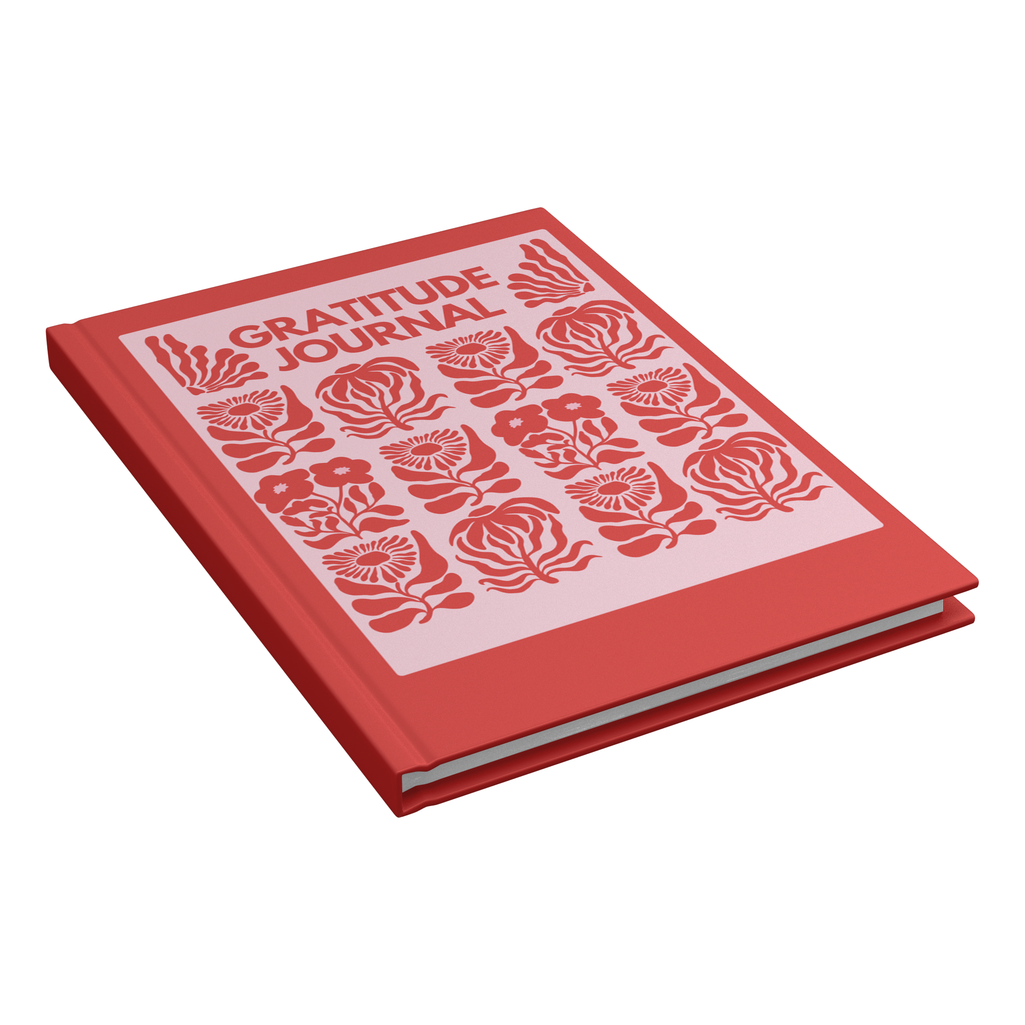 Gratitude lined hardcover journal closed at an angle