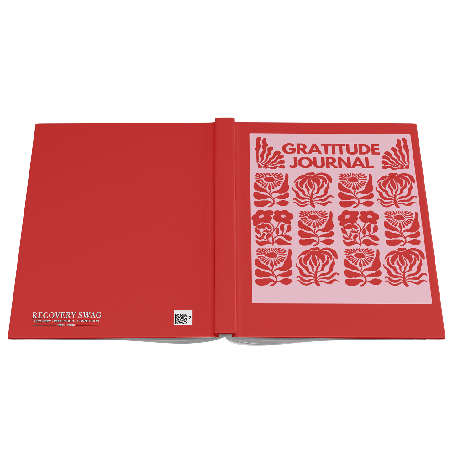 Gratitude hardcover journal open cover flat view