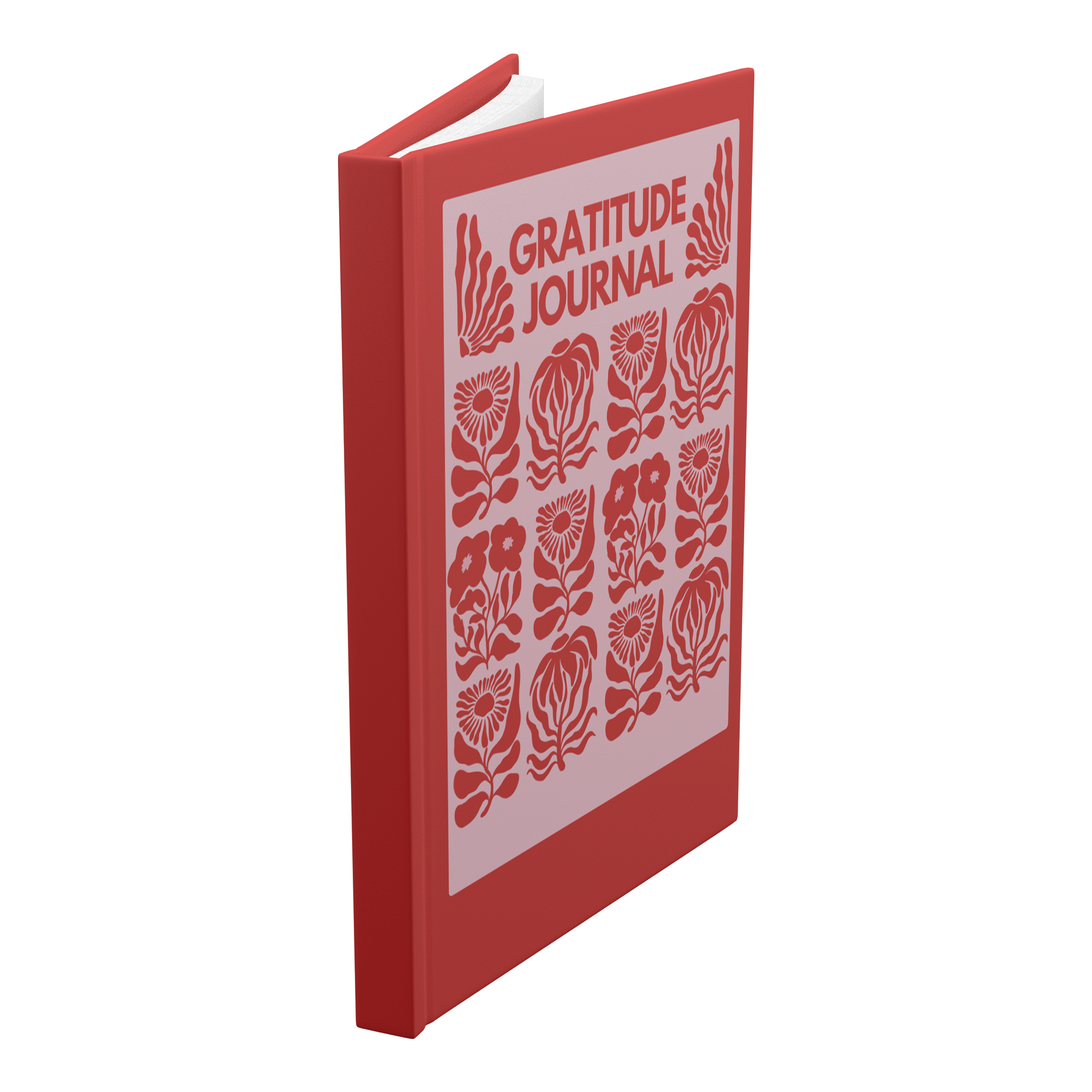 Gratitude hardcover journal standing angled view