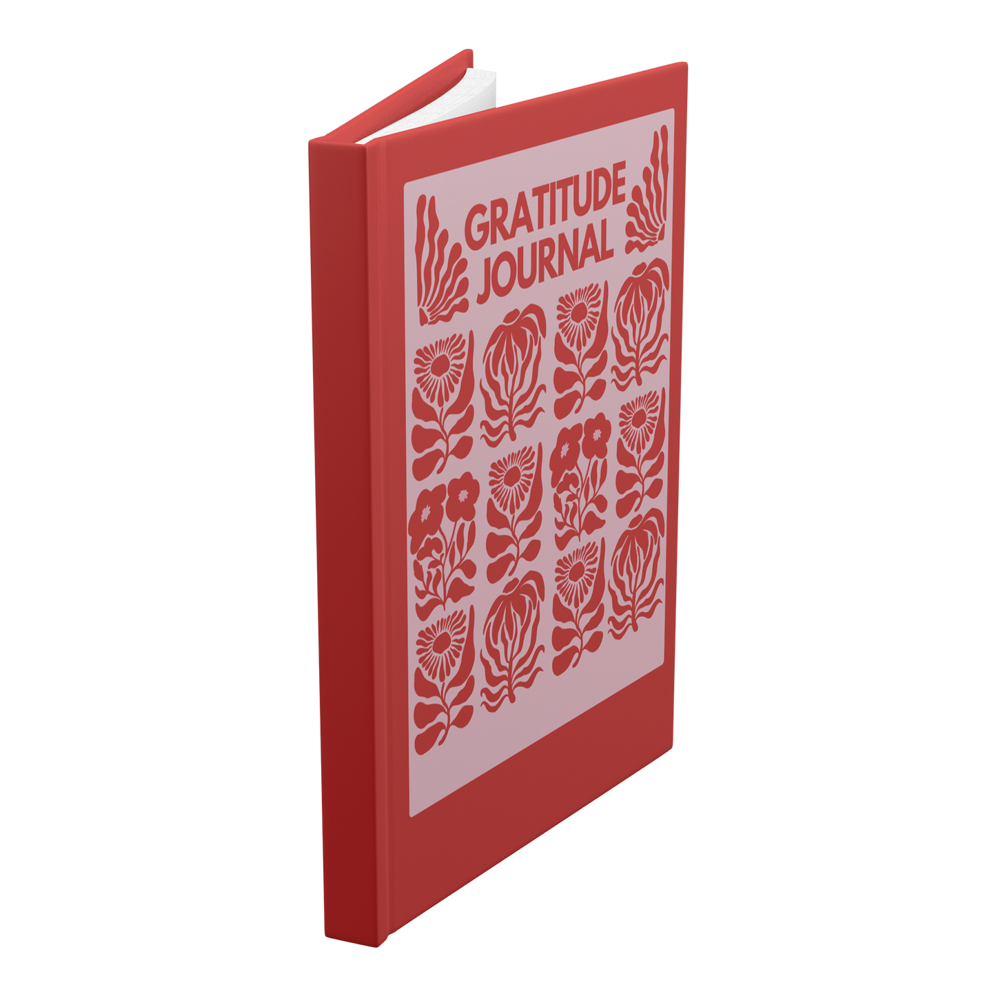 Gratitude lined hardcover journal standing angled view