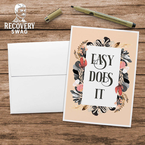 Easy Does It Blank Greeting Card - 12 Step Recovery Card
