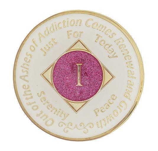 NA Pink Glow in the Dark Recovery Medallion | Years 1–45