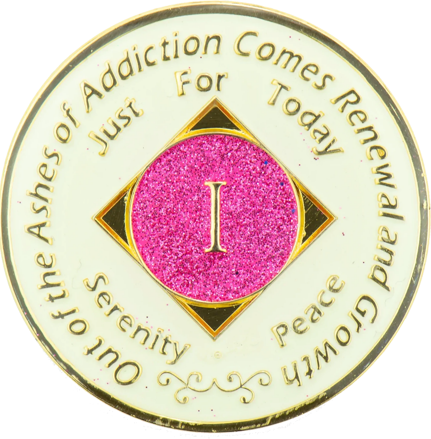 NA Pink Glow in the Dark Recovery Medallion | Years 1–45