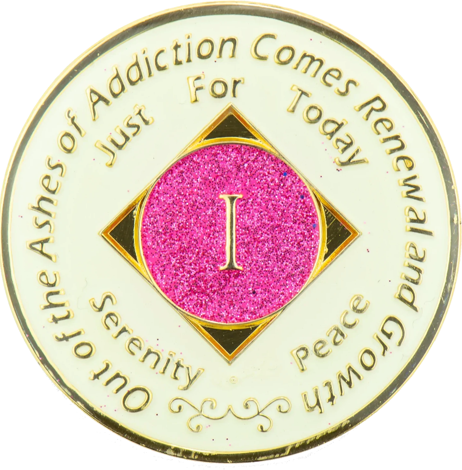 NA Pink Glow in the Dark Recovery Medallion | Years 1–45