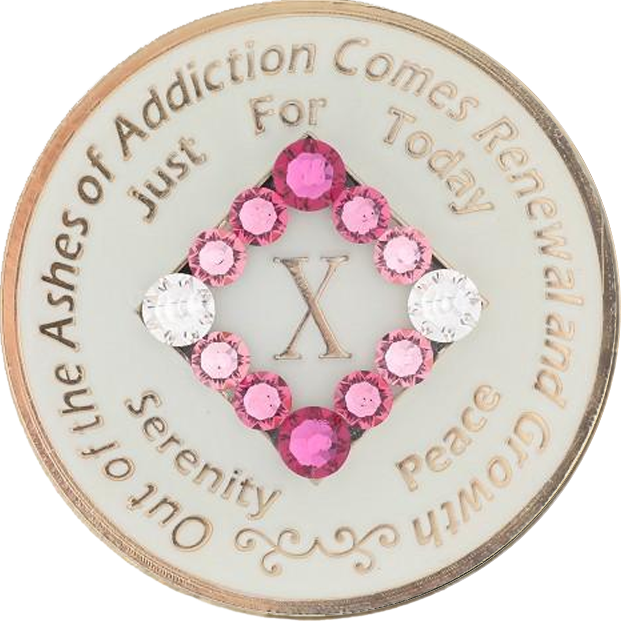 NA Glow Recovery Medallion with Pink Transition Crystals | Years 1–45