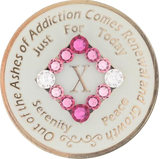 NA Glow Recovery Medallion with Pink Transition Crystals | Years 1–45