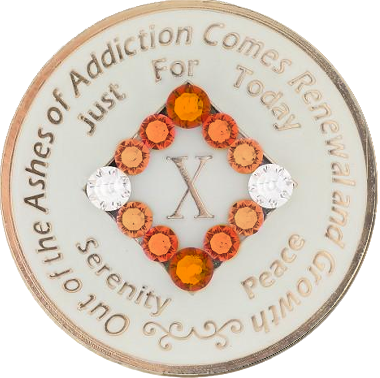NA Glow Recovery Medallion with Orange Transition Crystals | Years 1–45