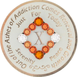 NA Glow Recovery Medallion with Orange Transition Crystals | Years 1–45