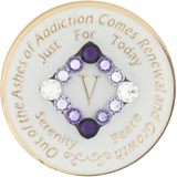 NA Glow Recovery Medallion with Purple Transition Crystals | Years 1–45