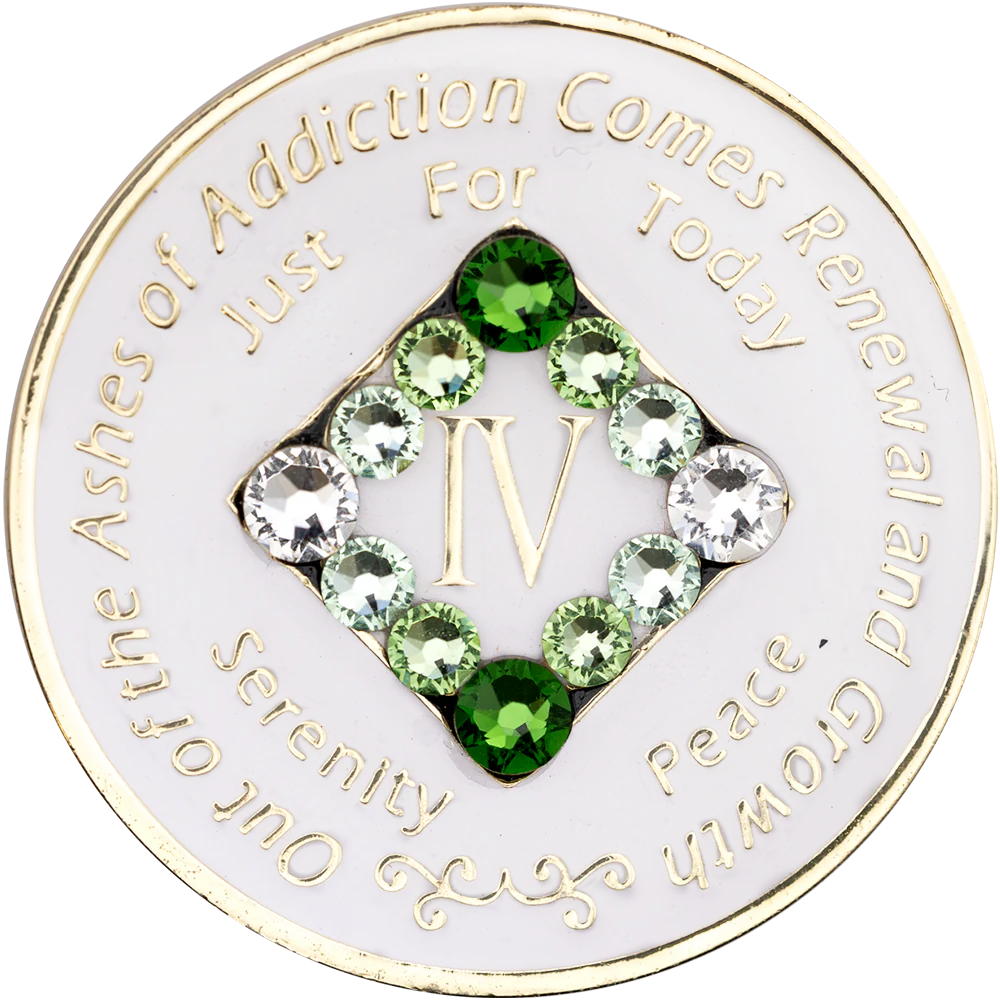 NA Glow Recovery Medallion with Green Transition Crystals | Years 1–45