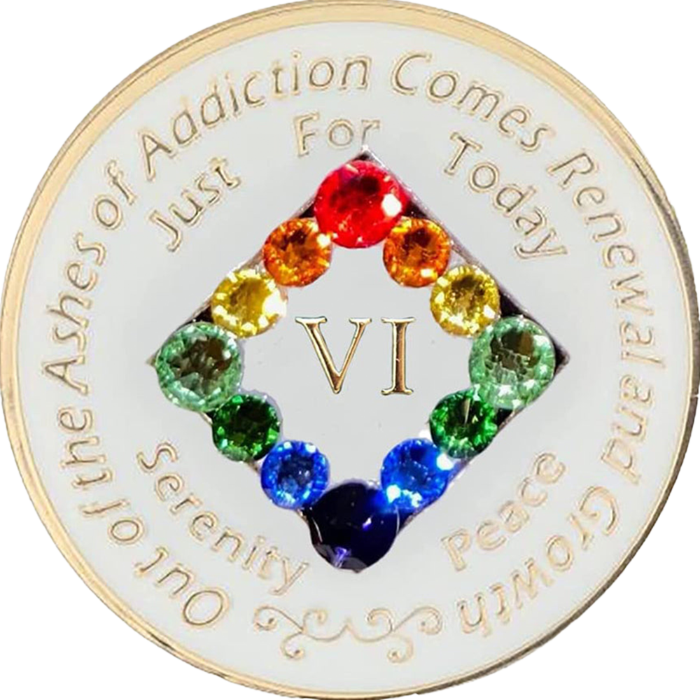 NA Glow Recovery Medallion with Rainbow Crystals | Years 1–45